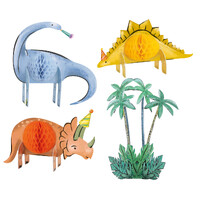 Partying Dino Centrepiece Decoration Kit - 5 Pieces- alt image 0