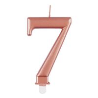 Numeral Candle 7 - Metallic Rose Gold- alt image 0