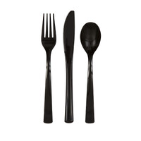 Black Assorted Reusable Cutlery 18 Pack- alt image 0