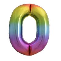 Rainbow Number 0 Foil Balloon 86cm- alt image 0