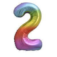 Rainbow Number 2 Foil Balloon 86cm- alt image 0