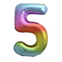 Rainbow Number 5 Foil Balloon 86cm- alt image 0