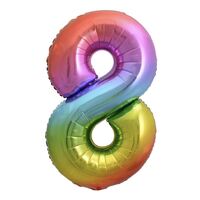 Rainbow Number 8 Foil Balloon 86cm- alt image 0