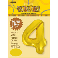 Gold 4 Number Foil Balloon 86cm- alt image 0