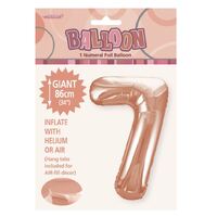 Rose Gold Number 7 Foil Balloon 86cm- alt image 0