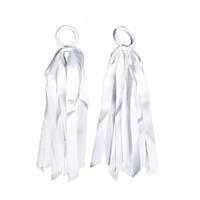 Tassel Hair Ties White- alt image 0