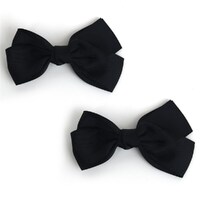 Black Hair Clip Bow - 2 Pack- alt image 0