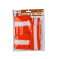 Headband & 2pk Wristband Set Orange- alt image 0