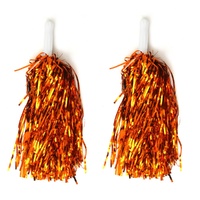 Cheering Squad 2pk Metallic Pom Poms Orange- alt image 0