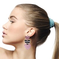 3 Tier Heart Earrings- alt image 0