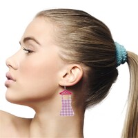 Gingham Dress Earrings- alt image 0