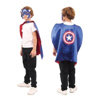 Superhero Mask & Cape 69cm - 3 Assorted Captain America, Wonder Woman, Spiderman- alt image 0