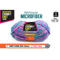 Chunky Knitting Wool/Yarn 100G - Fairy Floss Mix - 3 Ply Microfiber 100% Polyester- alt image 0