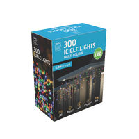 300 LED Icicles Flashing Lights Multi Colour- alt image 0