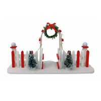 Light Up Christmas Village Gate Arch with Bristle 19cm- alt image 0