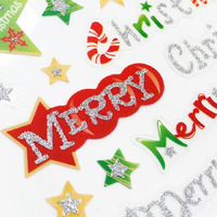 Christmas Stickers - Red & Green Merry Christmas - 1 Sheet- alt image 0