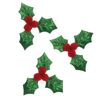 Christmas Holly with Pom Pom Berries 15 Pack- alt image 0