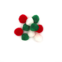 Pom Poms Christmas Colours Assorted - 100 Pack- alt image 0