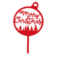 Christmas Red Bauble Cake Topper- alt image 0