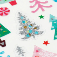 Christmas Glitter Stickers - Pastel Trees - 1 Sheet- alt image 0