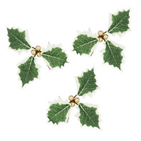 Large Holly Leaf & Gold Berry 4 Pack- alt image 0