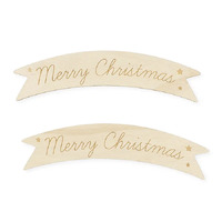 Merry Christmas Wooden Banner 2 Pack- alt image 0