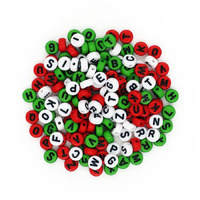 Alphabet Beads - Round Red, Green & White 20g- alt image 0