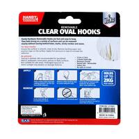 Removable Hooks Oval Clear Plastic 53mm x 33mm 3pk- alt image 2