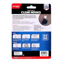 Removable Hooks Square Clear Plastic 27mm x 27mm 6pk- alt image 2