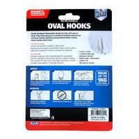 Removable Hooks Oval Plastic 33mm x 23mm 4pk- alt image 2