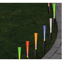 Solar LED 20 Pack Garden Fibreoptic Path Lights Multi Colour- alt image 2