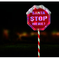 Solar Santa Stop Here Sign Multi Colour- alt image 4