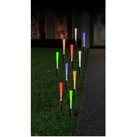 Solar LED 20 Pack Garden Fibreoptic Path Lights Multi Colour- alt image 4