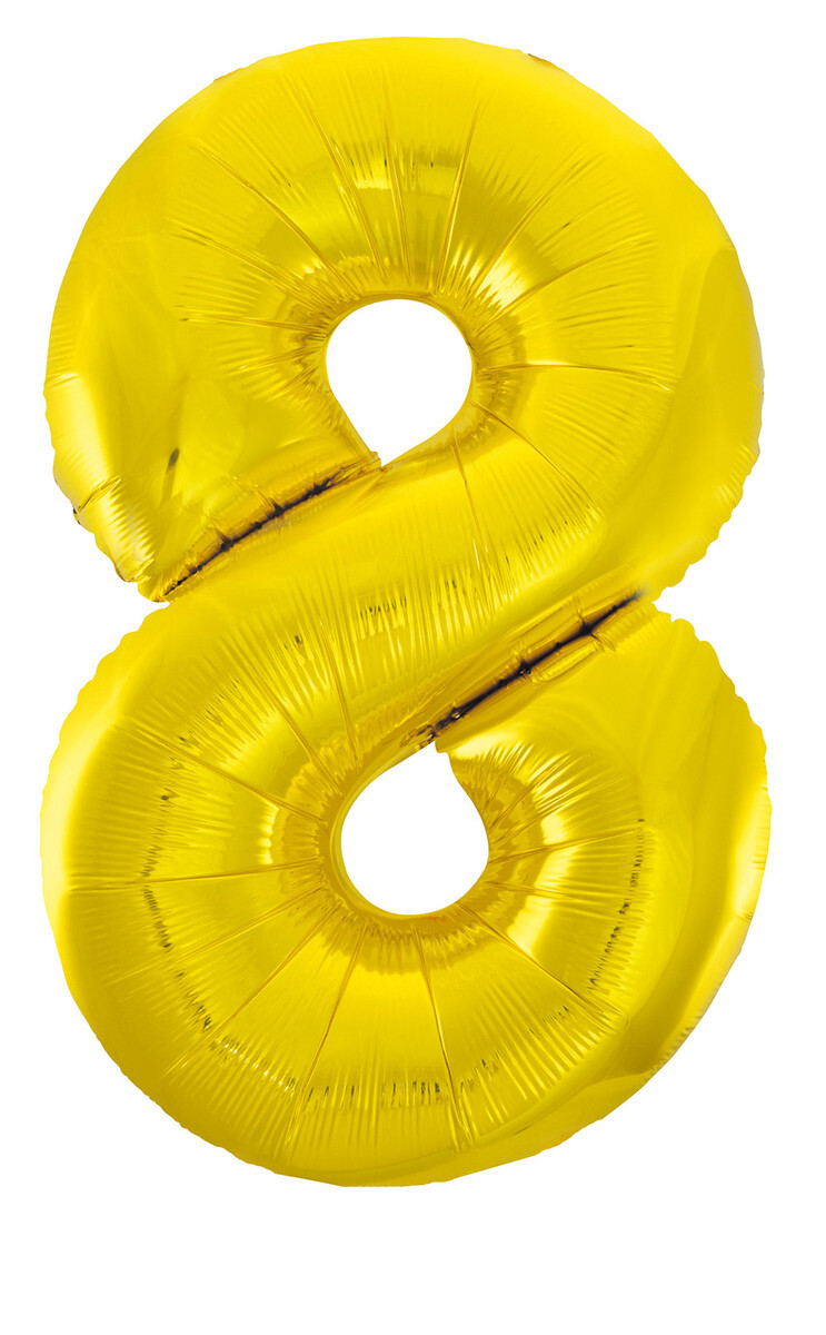 Golden number balloon 86 cm: birthday decoration