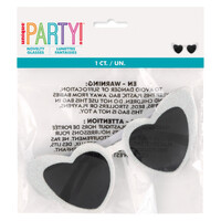 Heart Shaped Novelty Glasses - White With Iridescent Glitter- main image