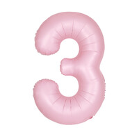 Pastel Matte Pink Number 3 Foil Balloon 86cm- main image