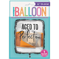 "Aged To Perfection" Scotch Glass Shaped 55.8cm Foil Balloon- main image