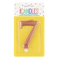 Numeral Candle 7 - Metallic Rose Gold- main image