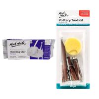 Creative Clay Starter Kit | 500g Clay | 10pc Pottery Tool Set- main image