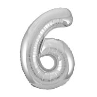 Silver 6 Number Foil Balloon 86cm- main image