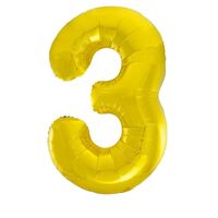 Gold 3 Number Foil Balloon 86cm- main image