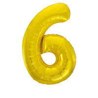 Gold 6 Number Foil Balloon 86cm- main image