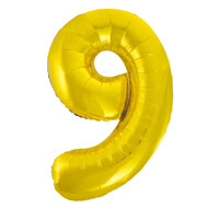 Gold 9 Number Foil Balloon 86cm- main image