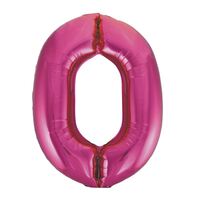 Hot Pink Number 0 Foil Balloon 86cm- main image