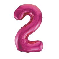 Hot Pink Number 2 Foil Balloon 86cm- main image