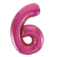 Hot Pink Number 6 Foil Balloon 86cm- main image