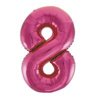 Hot Pink Number 8 Foil Balloon 86cm- main image