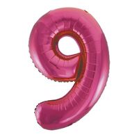 Hot Pink Number 9 Foil Balloon 86cm- main image