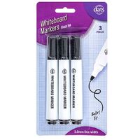 Whiteboard Markers Black Ink - 3 Pack- main image