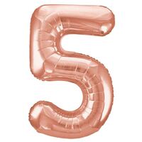 Rose Gold Number 5 Foil Balloon 86cm- main image